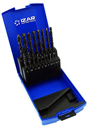 Izar 14748 Juego Brocas 1016, DIN 338, 1-10 x 0.50 mm, HSSE 5% Co, TIALSIN, 19 Piezas