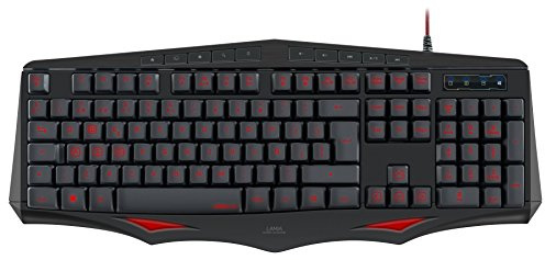 Speedlink LAMIA Gaming Keyboard - Gaming Tastatur mit USB Anschluss - Höhenverstellbar - LED - 10 Zusatztasten - schwarz - ES Layout
