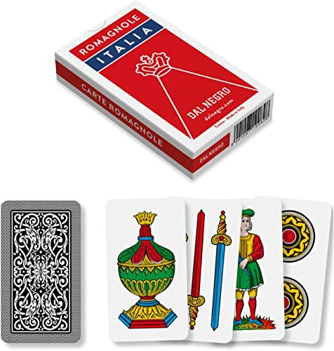 Dal Negro - Mazzo di carte Romagnole Italia, composto da 40 carte in cartoncino, ideali per giocare a scopa e briscola.