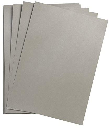 Clairefontaine 197181C - Packung mit 25 Bögen Tonzeichenpapapier Maya 50x70cm, 120g, glatt, ideal zum Zeichnen und Basteln, Silber, 1 Pack