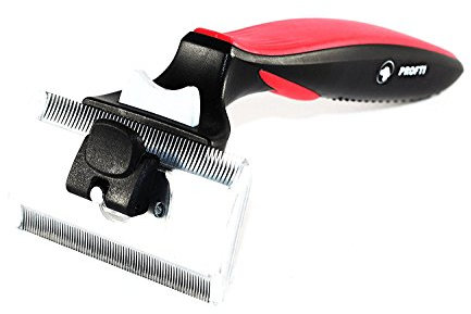 PROFTI deShedding Hundebürste, Fellpflege, langhaar/kurzhaar, große/kleine Hunde/Katzen (L)