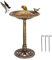 COSTWAY Abreuvoir Oiseaux Extérieur Plateau Dia.50 cm, Mangeoire Oiseaux Hauteur 72CM, Bain d'oiseaux sur Pied, Design Antique (Bronze)