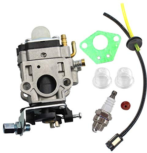AISEN 15mm Carburetor for 33cc 43cc 47cc 49cc 50cc 2 Stroke Mini Pocket Bike Quad Chopper Scooter Engine Carburettor Fuel Line Filter Spark Plug