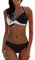 CheChury Donna Costume da Bagno Push Up Imbottito Reggiseno Bikini Due Pezzi Bikini Sexy Spiaggia Beachwear Swimwear Sportivo Mare Estate,Nero,S