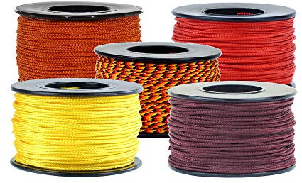 Paracord Planet Micro Cord Multi-Packungen – 454 kg. Zugfestigkeitsmikroschnur zum Basteln und für Gebrauchszwecke – Packungen mit verschiedenen Mikroschnurspulen nach Auswahl, Fireball Extended