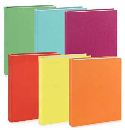 Blue Summit Supplies 6 Stretchable Book Covers for Hardcover, Colorful Fabric Book Cover for Classroom Textbook Protection and Care, Assorted Colors, for 11 by 11 Books, Stretchy