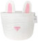Inwagui Faltbare Aufbewahrungskorb Baumwolle Seil Aufbewahrungsbox Hase Deko Korb Kinderzimmer Spielzeug Organizer Baby Windeltasche (Weiß)