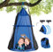 COSTWAY Balançoire Extérieur Enfant Ø100CM avec Tente Amovible, Balançoire Nid d'Oiseau Charge 150KG Hauteur Réglable de 100 à 180CM, Balançoire Tente Suspendue pour Jardin, Maison, Intérieur (Bleu)