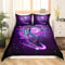 Loussiesd Traumfänger Bettwäsche Set Lila Galaxis Bettbezug Set Drachen Drucken Bettwäsche 200x200cm Boho Feder Dekorativ Betten Set für Mädchen Jungen Kinder Erwachsene mit Reißverschluss