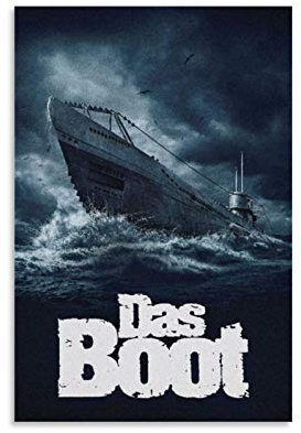 Retro-Filmposter Das Boot Filmposter, dekoratives Gemälde, Leinwand, Wandkunst, Wohnzimmer, Schlafzimmer, Gemälde, 30 x 45 cm