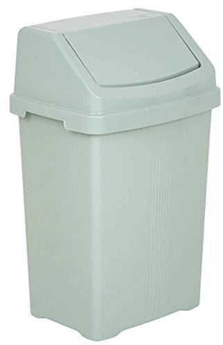 funky gadgets Wham Plastic Swing Bin Waste Recycle Recycling Dustbins Kitchen,Bathroom Rubbish Trash Refused Bins (Silver Sage, 50L Swing Bin)