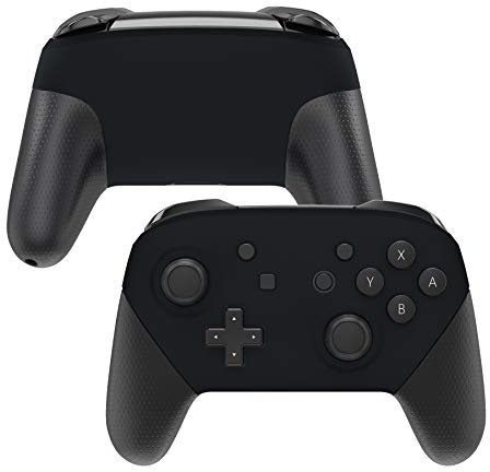 eXtremeRate Cover Frontale Posteriore Ricambio per Nintendo Switch PRO Controller,Scocca Custodia Case Shell Accessorio Ricambio per NS PRO Joystick-Nero