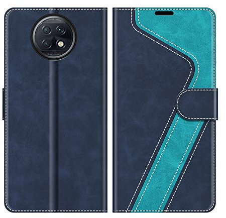 MOBESV Coque pour Xiaomi Redmi Note 9T 5G, Housse en Cuir Magnétique Fonction Stand Étui pour Xiaomi Redmi Note 9T 5G, Élégant Bleu