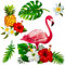 alles-meine.de GmbH Wandsticker Motivwahl Erwachsene & Kinder - 5 TLG. Set - Flamingo & Ananas - Dschungel & Tropen - selbstklebend + wiederverwendbar - Wandtattoo - Aufklebe..