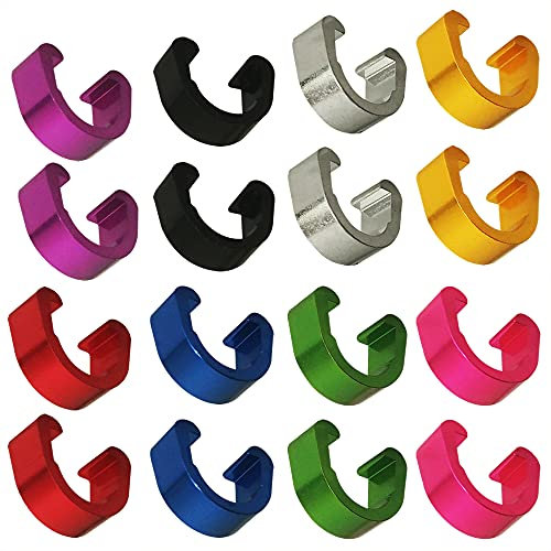 Lotatheta C-Clips Clamps Aluminum Alloy Metal U-Clips Buckle MTB BMX Mountain Bike Bicycles Brake Cable derailleur Shifter Cable Guides Gear Cable Housing Hose 8 Colors 2 PCs in Each Color
