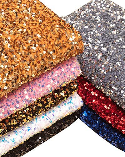 MAGFYLY Stoffe zum nähen Stretch Samtgewebe, 3D 5mm Foam Pailletten, Modegewebe, Kleiderkraftstoff Für Frau Und Mädchen(Color:Weiß)