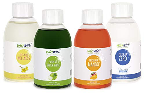 winwin clean Systemische Reinigung - 4ER Set 4 X 250ML I Fresh AIR LUFTREINIGUNGS-Konzentrat I Wellness I Green Apple I Mango I Zero