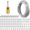 Drahtseil 2mm, 50m 304 Edelstahl Drahtseil Rankhilfen, Seilspanner Spannschloss Kit, 7 x 7 Stränge Edelstahlseil für String Light Suspension, Kletterpflanzen, Gardinenseil, Duschvorhangseil, Zaun