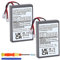 Batmax 2Pc 2000mAh LIP1522 KCR1410 Battery for Sony PS4 Playstation 4 Slim/Pro Dualshock CUH-ZCT1E CUH-ZCT1H CUH-ZCT1U CUH-ZCT2, CUH-ZCT2U Controller
