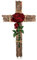 Chunful Wandkreuz aus Holz mit Hanfseil, Rose, Wandmontage, Heiliges Kreuz, Kunst, religiöses Wohnzimmer-Dekor, Zubehör für Heimdekoration und Geschenke