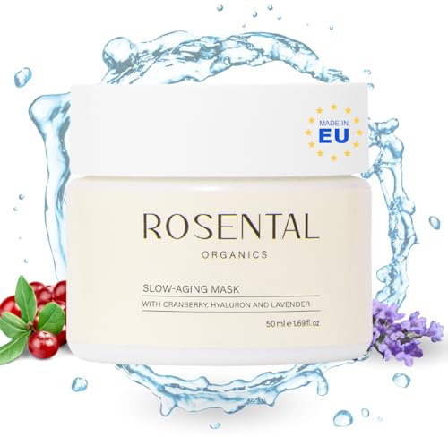 Rosental Organics Slow Aging Mask (50ml) - Anti-Aging Feuchtigkeitsnmaske - Gesichtsmaske mit Cranberry, Hyaluron & Lavendel - Maske für das Gesicht - Naturkosmetik - Made in Österreich