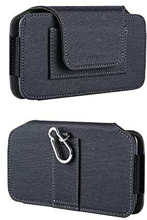 Aldhofa Handy Gürteltasche für iPhone 13 Pro Max, 12 Pro Max, Samsung S20 FE S21 S22 Moto Google horizontale Trage PU-Leder Horizontale Handytasche Gürteltasche - XL