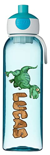 Ferocity Wasserflasche für Kinder Personalisiert mit Namen zur Schule Kindergarten Sportflasche für Getränke Auslaufsichere Trinkflasche mit einem starken Verschluss BPA-frei T-Rex [110]
