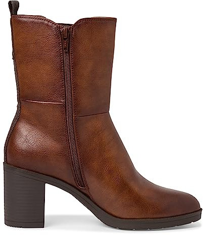 Jana Damen Stiefeletten mit Absatz aus Kunstleder Blockabsatz Weite H Mehrweite, Braun (Cognac), 40 EU
