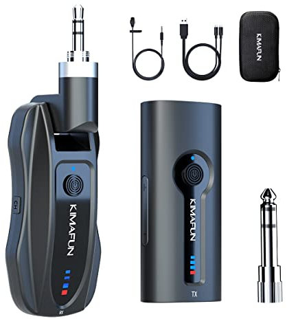 KIMAFUN 2.4G Drahtloses Lavalier Mikrofon, Kabelloses Ansteckmikrofon Wireless für Verstärkung, Plug-Play für Unterricht, Meetings, Interviews, Reden, Seminare, G70(1TX+1RX)