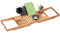 Relaxdays Bathtub Tray, Natural/Black, 70-105 cm