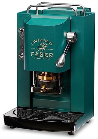 FABER COFFEE MACHINES | Model Pro Deluxe | Coffee Maker Coffee pod ese 44 mm | Color British Green Chrome finishes | Brass Pressacialda