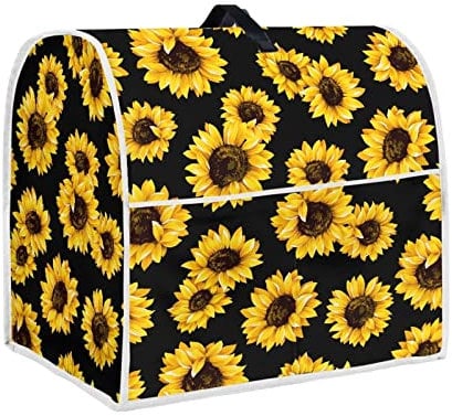 HUISEFOR Yellow Sunflower Stand Mixer Cover Compatible with 6-8 Quart Kitchen Aid Mixer, Durable Washable Dust Covers Fashion Foldable Mixer Accessories for Kitchen