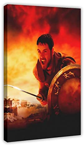 KOURT Gladiatoren-Poster, Filmposter, 2, Leinwand, Poster, Wandkunst, Dekoration, Bild, Gemälde für Wohnzimmer, Schlafzimmer, Dekorationsrahmen: 40 x 60 cm