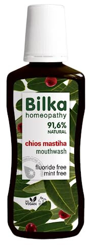 Bilka Homeopathy Chios Mastiha Mundspülung, Natürlicher Zahnfleischschutz Mundwasser mit Plaque Reduzierende Wirkung, Fluoridfrei, Mentholfrei, 250ml