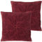 Furn. Angeles Kissen, Samt, Federfüllung, Blumenmuster, 45 x 45 cm, Beere, Doppelpack