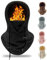 crazy bean Mütze Fleece Winter Sturmhaube Warme Kapuzenschal 2 in 1 Winddicht Hut mit Wolle-Futter para Ski Cycling(Schwarz)