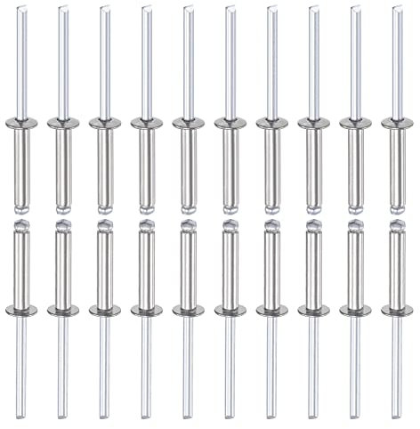 DTGN 4mm x 20mm (DxL) Aveugle Rivets - 50Paquet - Bien pour Machines Assemblage - 304 Inox Acier Dôme Ouvrir Fin Rivet