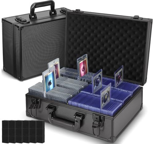 JoyHood Top Loader Aufbewahrungsbox für 600+ 3 x 4 35PT Top Loaders, Top Loader Box kompatibel mit Sammelkarten und Sportkarten, Kartenaufbewahrungsbox mit Abnehmbaren Trennwänden