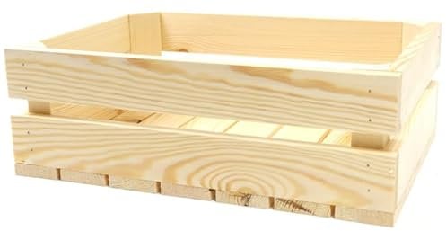 Dekokiste 35x25x12 cm, Holzkiste für die Aufbewahrung von Wein, Obst, Gemüse, ökologisch, gehobelt (35x25x12)