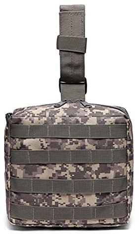 LTLWSH Bauchtasche Wasserdicht Mit Beingurt Beintasche Mehrzweck Kamera Werkzeugtasche Gürteltasche Oberschenkeltasche Motorrad Wandern Radfahren,Green Camouflage