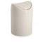 CABLEPELADO Papelera basculante plástico para mesa, Mini Basurero de Mesa, Cubo de Basura para Escritorio, Papelera de Oficina Pequeña, Papelera de Plástico con Tapa Basculante, 1.4 Litros, Beige