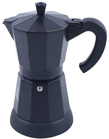 CLEADONG Elektrische Espressokocher, 300ml Mokkakanne Espressomaschine, Aluminiumes-Espressokocher, Espressomaschine Für 6 Tassen Kapazität, Espressokanne Mit Separatem Boden (Schwarz)