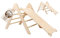 WoodsCraft Kletterdreieck mit Rutsche Indoor | Holz Montessori Klettergerüst Indoor Spielgeräte & Spielplatz | Pikler Dreieck & 2in1: Babyrutsche & Rampe | Klettern Kinder Indoor & Klettern Baby
