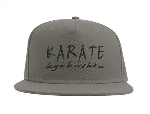 Karate Kyokushin Style Japan Snapback Cap Fullcap Bestickte Mütze Grau, grau, Einheitsgröße