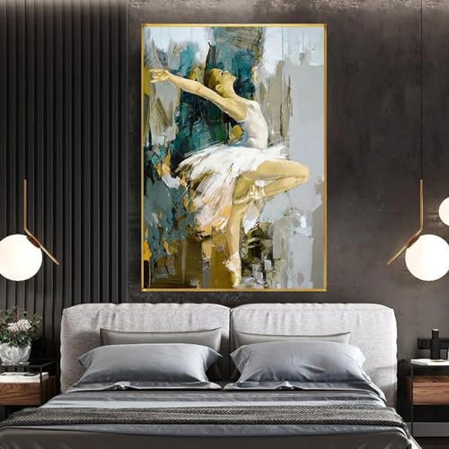 Moderne Kunst Abstrakte Tanzende Ballerina Mädchen Leinwand Malerei Poster Drucke Ballett Mädchen Wohnzimmer Wandkunst Cuadros Bilder 30x50cm (12x20 Zoll) Rahmenlos