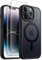 JETech 3 in 1 Magnetic Case for iPhone 14 Pro 6.1-Inch with 2-Pack Tempered Glass Screen Protector, Compatible with MagSafe, Translucent Matte Back Shockproof Phone Cover (Black)