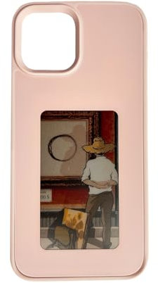 QSM E-Ink Phone Case for iPhone 12 pro max,Smart Photo Projection Customiza Phone Case Instantly Display Photos On The Ink Screen Back Cover Personalize Your PhoneCase (Pink)