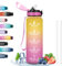Botella Agua 1 Litro, Botella Agua, Botella Agua Deporte con Pajita, a Prueba de Fugas, Botella Agua Motivacional con Marca de Tiempo, Botella de Agua para Senderismo, Correr, Ciclismo, Acampar, Yoga