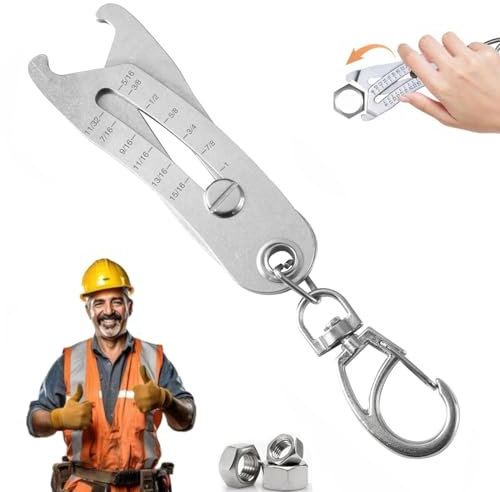 Portable Precise Thread Size Checker Keychain, Nuts and Screws Thread Checker, Thread Size Verification Tool, Compact Thread Measurement Quick Hand Measuring Tool for Fast and Precise Measurement