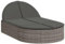 Wenjingqi-368648 Doppelliege mit Kissen, Polyrattan, Grau